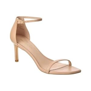 Stuart Weitzman Amelina Ankle Strap Sandal Heel Nude Beige Leither